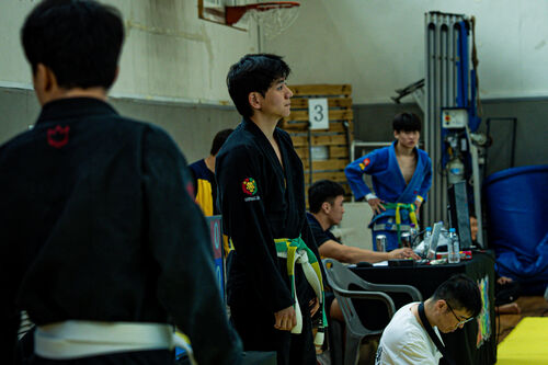 Waiting before a match at a Jiu-Jitsu competition